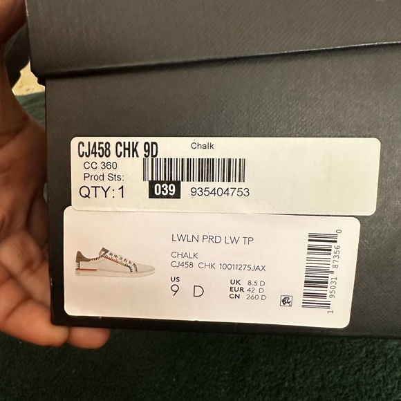 Men’s Coach low tops. Off White with Rainbow crochet stitching. New! - Picture 4 of 5